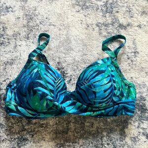 Younique Tropical Blue and Green Bikini Top